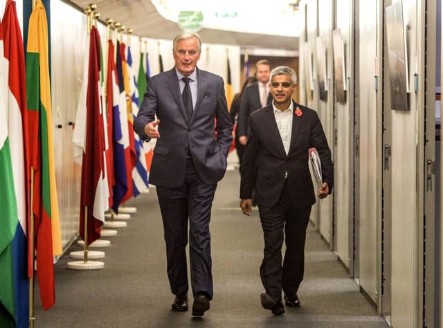 Sadiq Khan and Michel Barnier