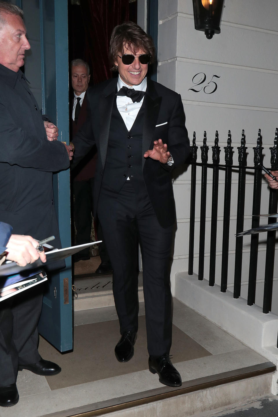 Tom Cruise is seen leaving Victoria Beckham's 50th birthday party at Oswald’s on April 20, 2024 in London, England. (Ricky Vigil M / Justin E Palmer / GC Images)