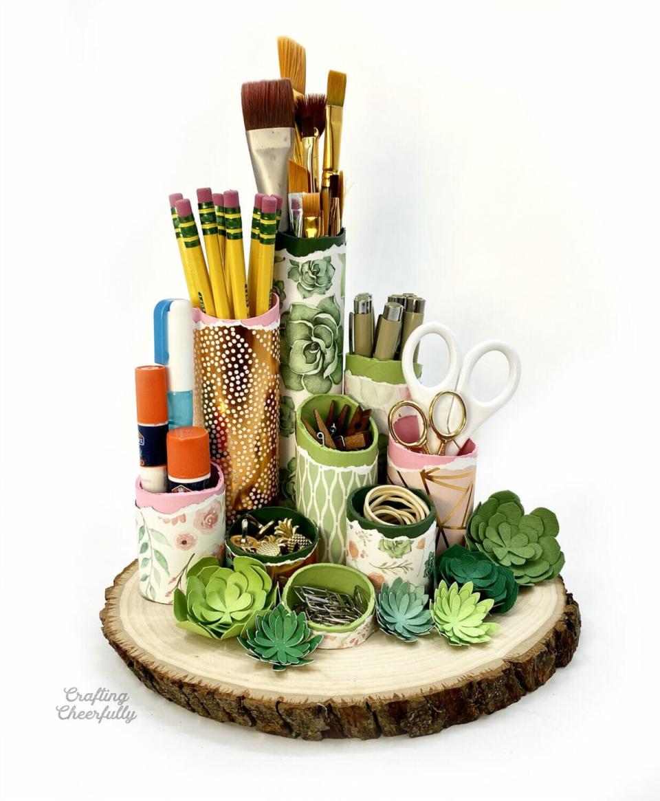 earth day craft idea diy desk top organizer