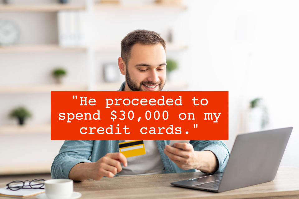 man shopping online with a credit card