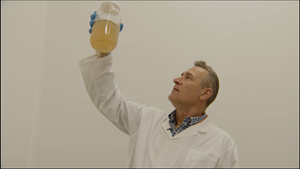 Optimi Head of Cultivation, Todd Henderson, navigates Optimi's new fruiting chamber.