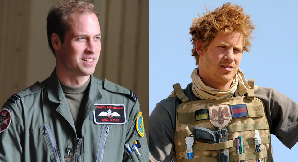 Princes William and Harry have both had ‘real jobs’: William was a search and rescue pilot and Harry rose to the rank of Captain in the army [Photos: PA]