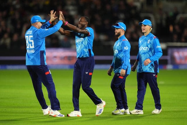 Jofra Archer celebrates a wicket