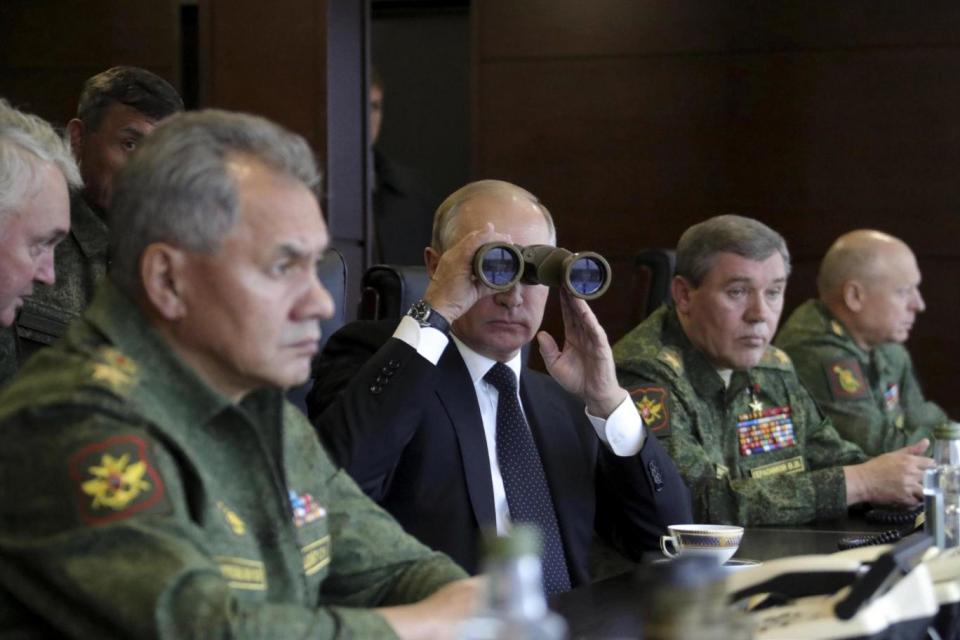 War games: Russian President Vladimir Putin watched the Zapad-2017 event (REUTERS)