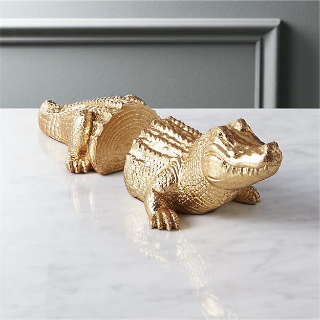 1) Alligator bookends