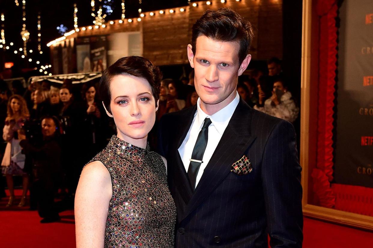 Speaking out: Matt Smith with 'best friend' Claire Foy: PA