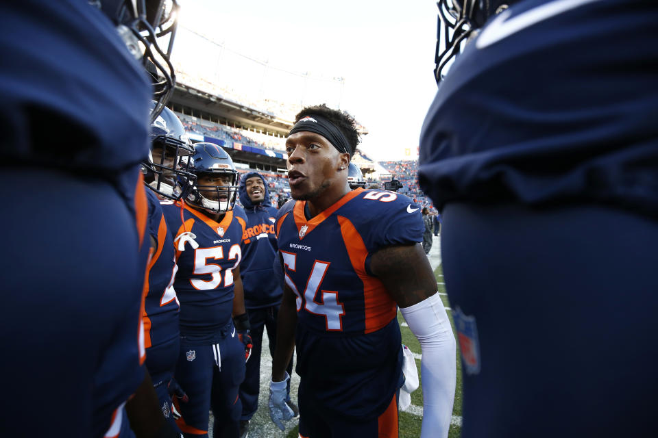 Denver Broncos linebacker Brandon Marshall called President Trump’s recent comment suggesting protesting players be ejected from the United States “disgusting.” (AP)