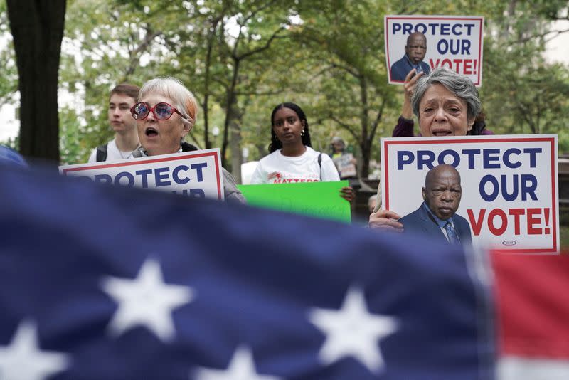 FILE PHOTO: Voting rights activists rally in Washington