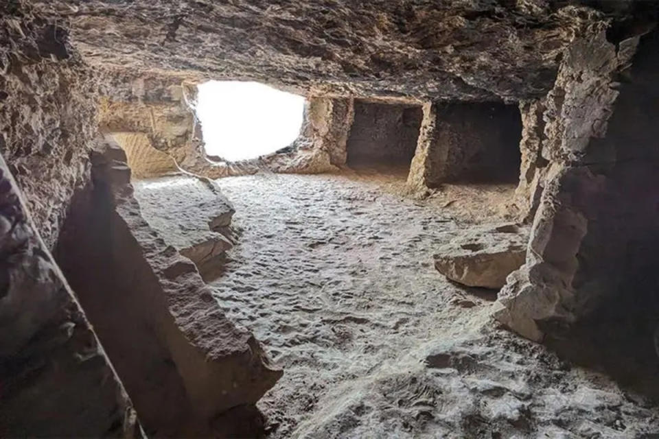 An interior view of one of the tombs. Each tomb contained about 36 mummies. <p>Ministry of Tourism and Antiquities</p>