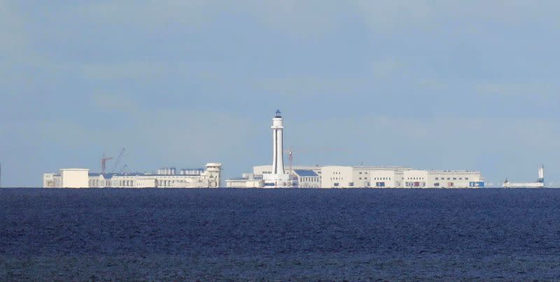FILE PHOTO: Chinese structures are pictured at the disputed Spratlys in South China Sea
