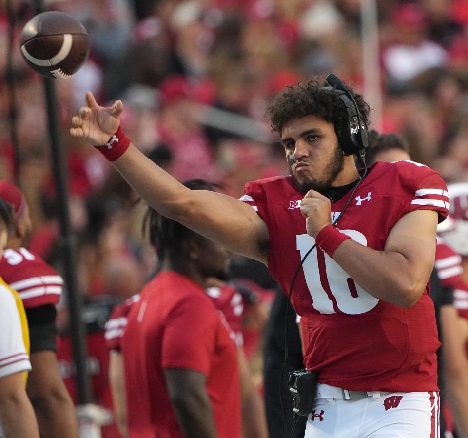 Wisconsin quarterback Myles Burkett (16) is shown during the first quarter of their game Saturday, September 3, 2022 at Camp Randall Stadium in Madison, Wis. Wisconsin beat Illinois State 38-0.