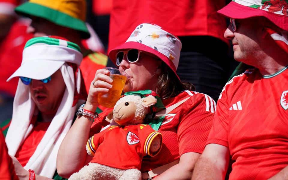 Wales fans in the stands ahead of the FIFA World Cup Group B match at the Ahmad Bin Ali Stadium - PA