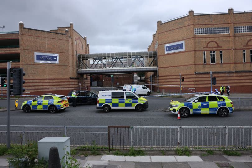 Police incident in Birkenhead outside the Pyramids Shopping Centre