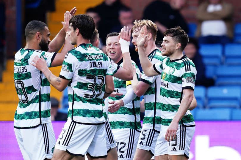 James Forrest celebrates Celtic's third goal -Credit:PA