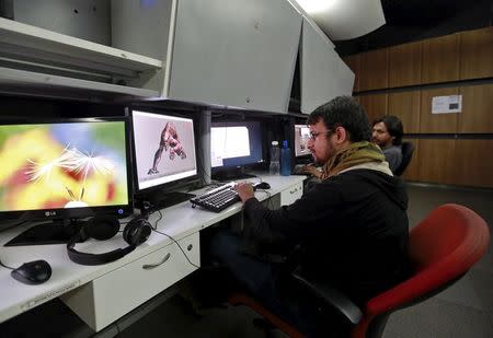 Prime Focus employees work inside a visual effects studio in Mumbai, India, October 8, 2015. REUTERS/Danish Siddiqui