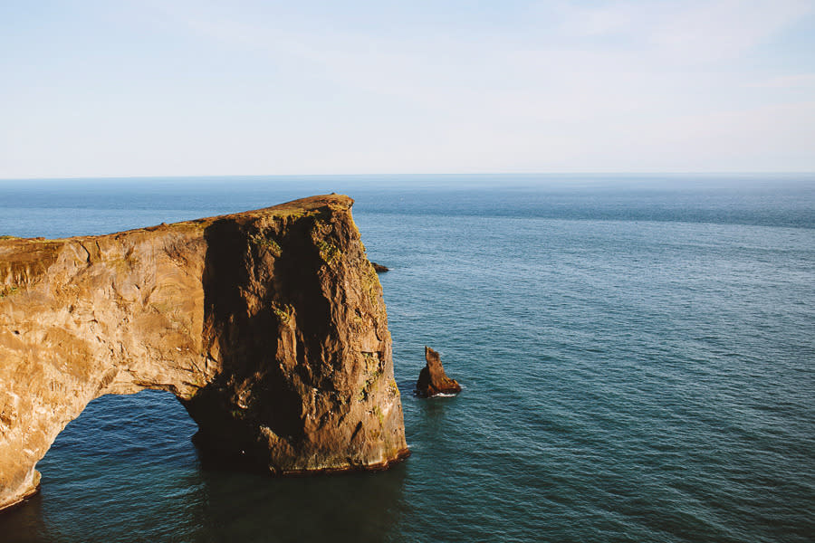 The view from the beach at Dyrhólaey, Iceland.