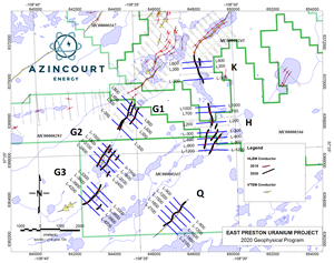 Figure 2: 2020 HLEM Survey Interpretation at the East Preston Uranium Project