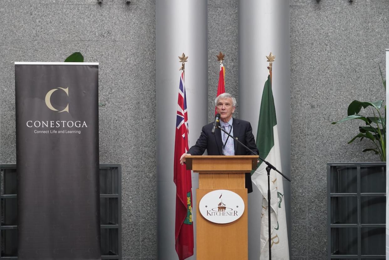 There are calls for Conestoga College president John Tibbits to retire after he made controversial comments last week about another Ontario college and its president. (Carmen Groleau/CBC - image credit)