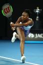 <p>Venus Williams plays a winner </p>