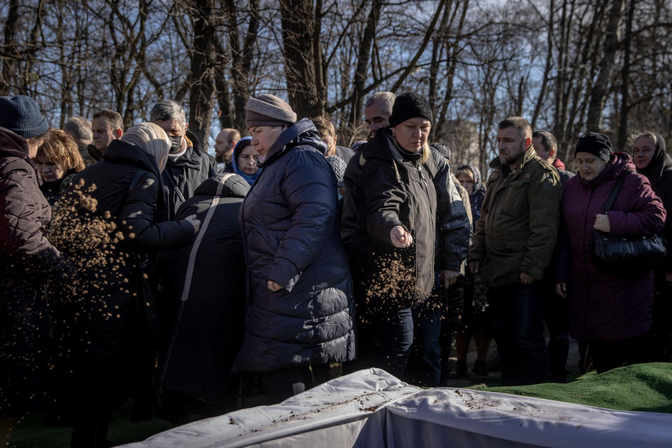 A funeral service in Kyiv