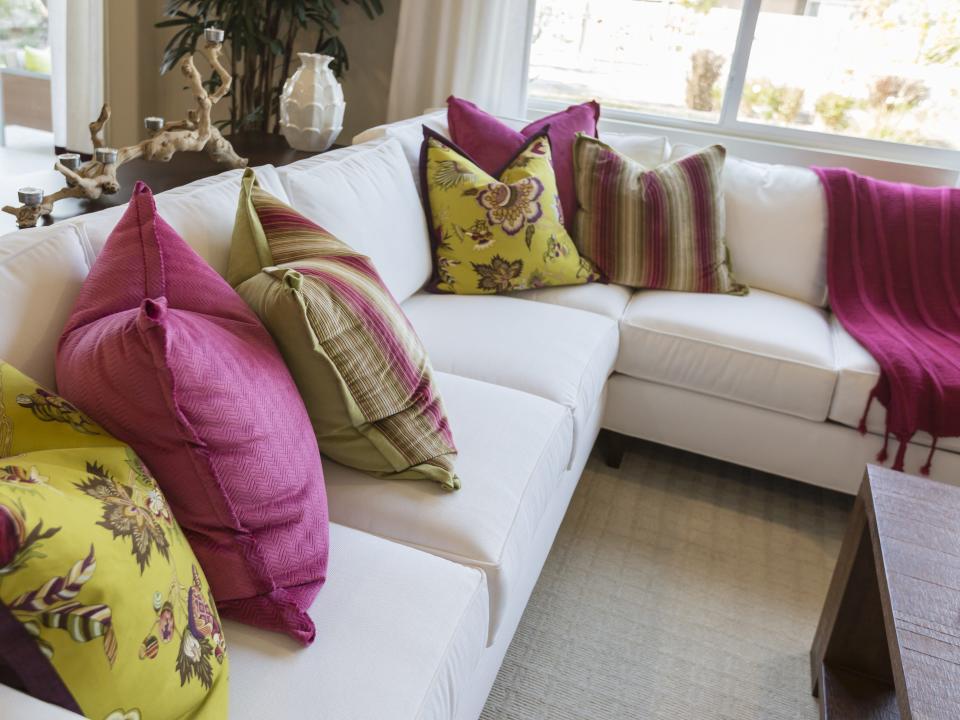 throw pillows on couch