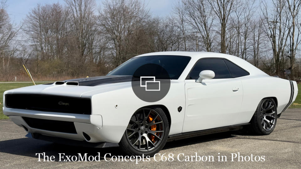 An example of the ExoMod Concepts C68 Carbon series, which is a Dodge Challenger Hellcat reimagined as a 1968 Dodge Charger with 1,000 hp.