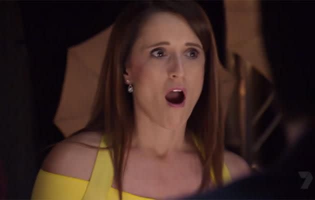 Cyn is shocked! Source: Channel Seven