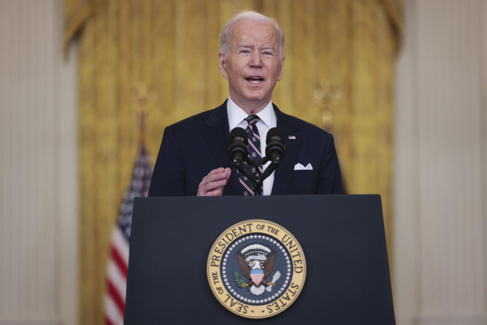 President Joe Biden speaking to the American people about the Ukraine Russia situation