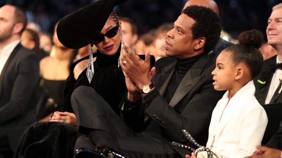 PHOTO: Beyonce, Jay Z and daughter Blue Ivy Carter attend the 60th Annual GRAMMY Awards, Jan. 28, 2018, in New York. (Christopher Polk/Getty Images )
