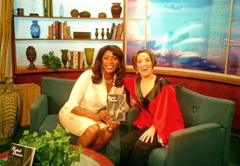 Nicole Luongo visited her local TV station, NBC 6, to talk about her book of poetry.  (Courtesy Nicole Luongo)
