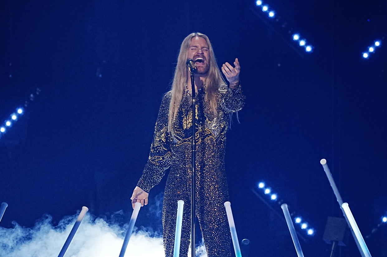 Last year's UK entrant Sam Ryder performing in the grand final for the Eurovision Song Contest final at the M&S Bank Arena in Liverpool. Picture date: Saturday May 13, 2023. (Photo by Aaron Chown/PA Images via Getty Images)