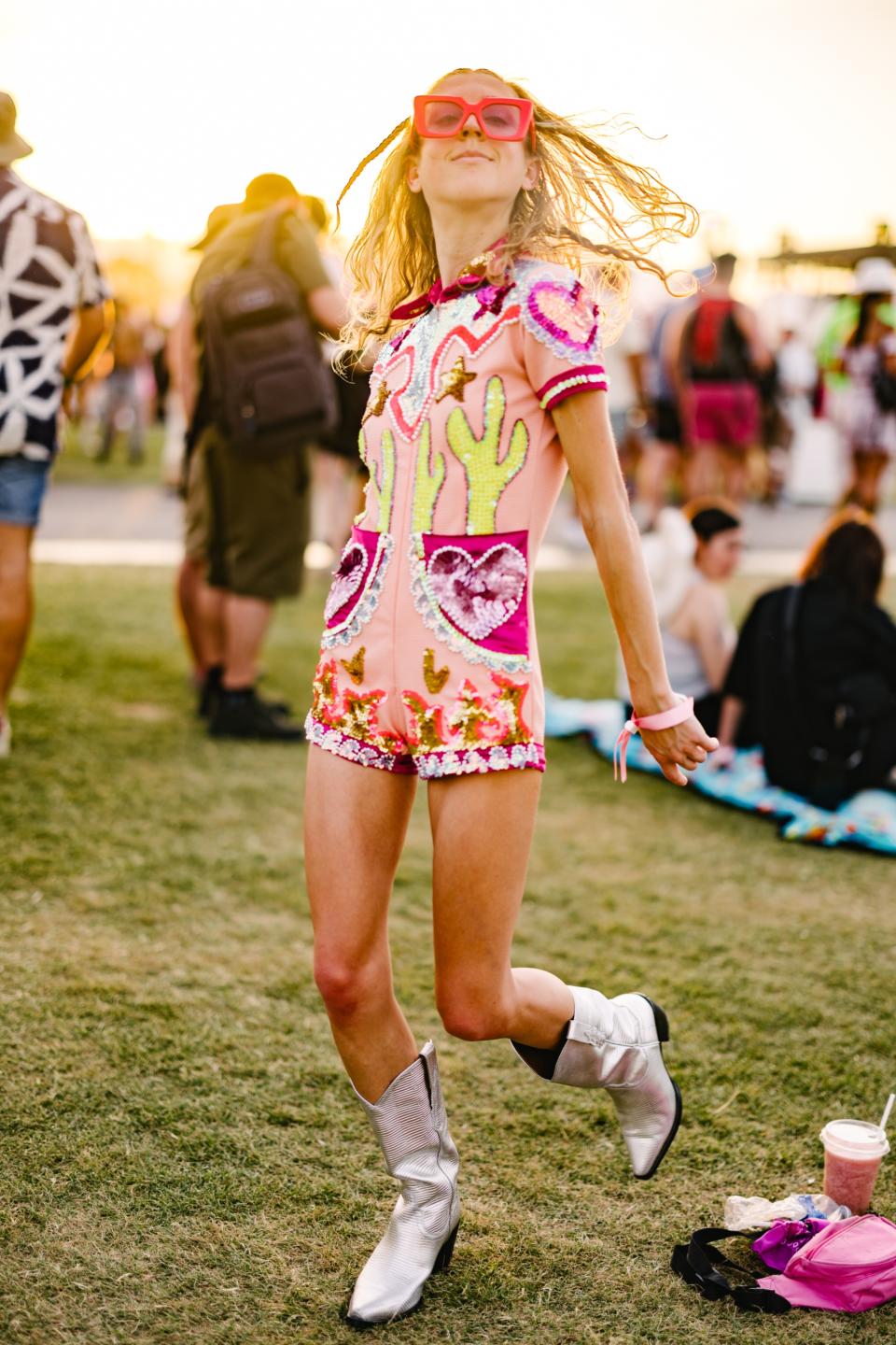 Festivalgoers are seen during the 2023 Coachella Valley Music and Arts Festival on April 22, 2023 in Indio, California.
