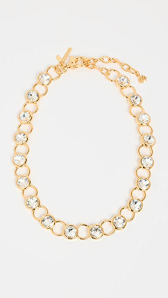 15) Lele Sadoughi 14K Crystal Link Necklace