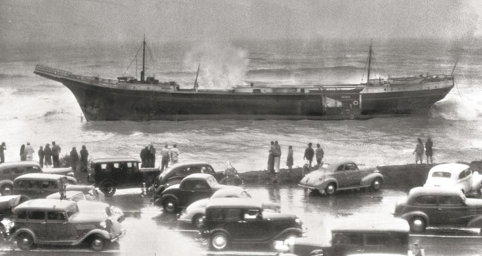 A fishing boat near the shore in 1939