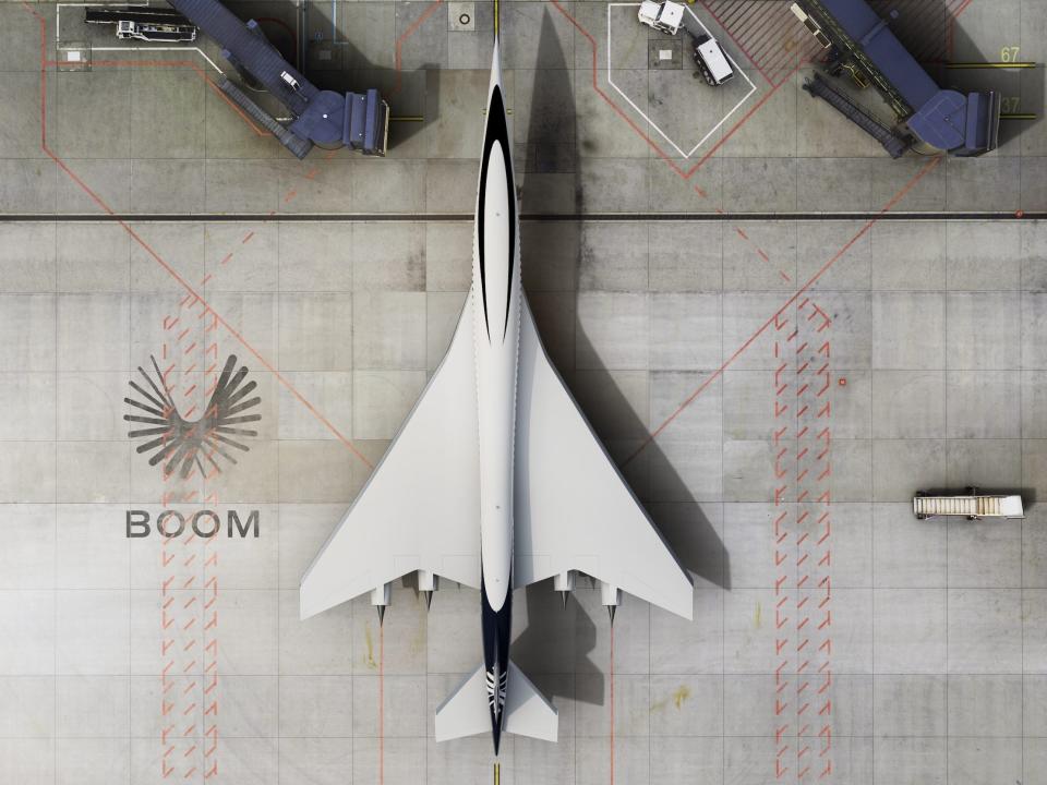 An overhead view of Boom Supersonic's Overture.