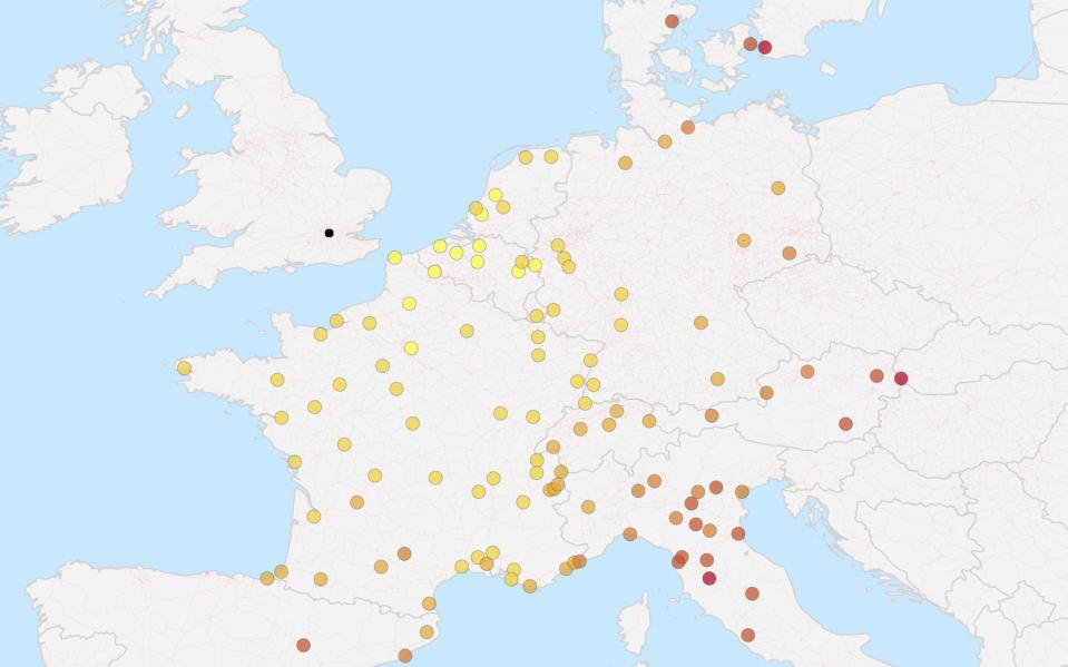 Most of Europe is easy to reach by rail