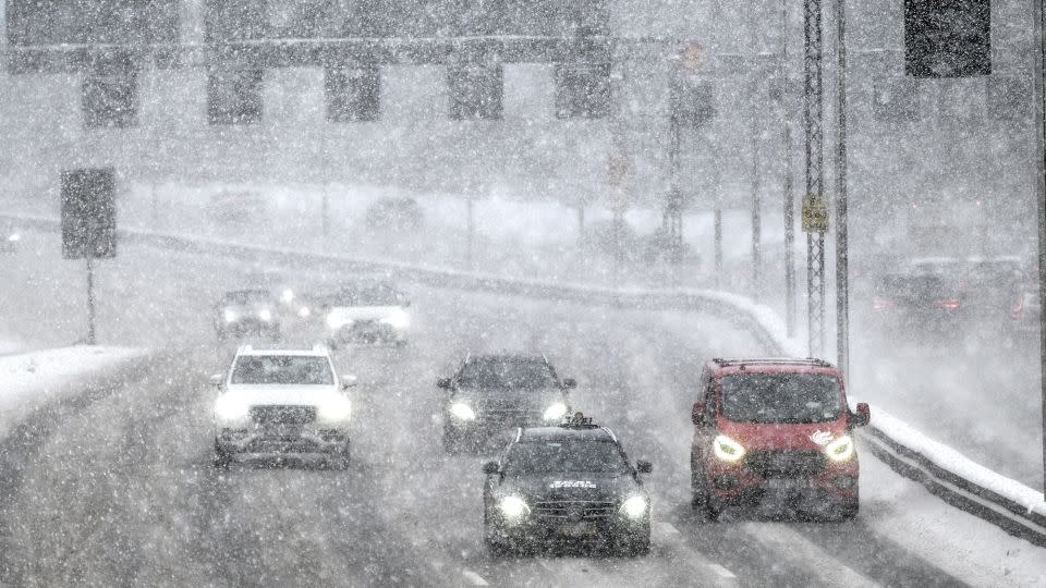 Snowy affects the traffic in Stockholm, Sweden, on January 2. - Anders Wiklund/TT/EPA-EFE/Shutterstock