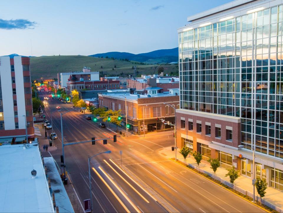 Downtown Missoula Montana Scene Buildings