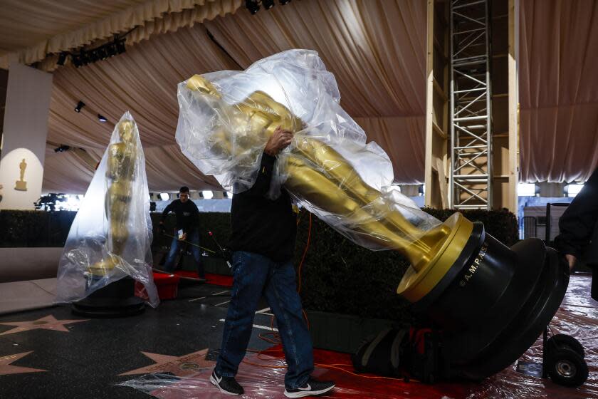 Los Angeles, CA, Friday, March 8, 2024 - Final preparations continue for the Academy Awards ceremony in and around Dolby Theater. Robert Gauthier/Los Angeles Times)