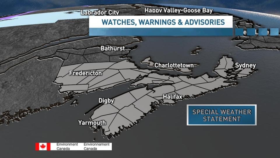 Environment and Climate Change Canada has issued special weather statements for the region