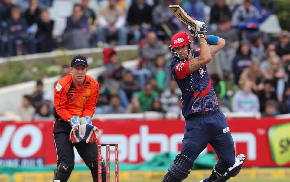 Kevin Pietersen of the Delhi Daredevils in action during the Champions league twenty20 match between Perth Scorchers and Delhi Daredevils at Sahara Park Newlands on October 21, 2012 in Cape Town, South Africa - Appetite for revival of T20 Champions League growing around the globe - GETTY IMAGES