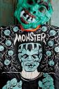 <p>This rather graphic monster costume, with eyeballs printed on its fabric for added creepiness, is from the 1960s. The costume includes a more modern hard plastic mask.</p>