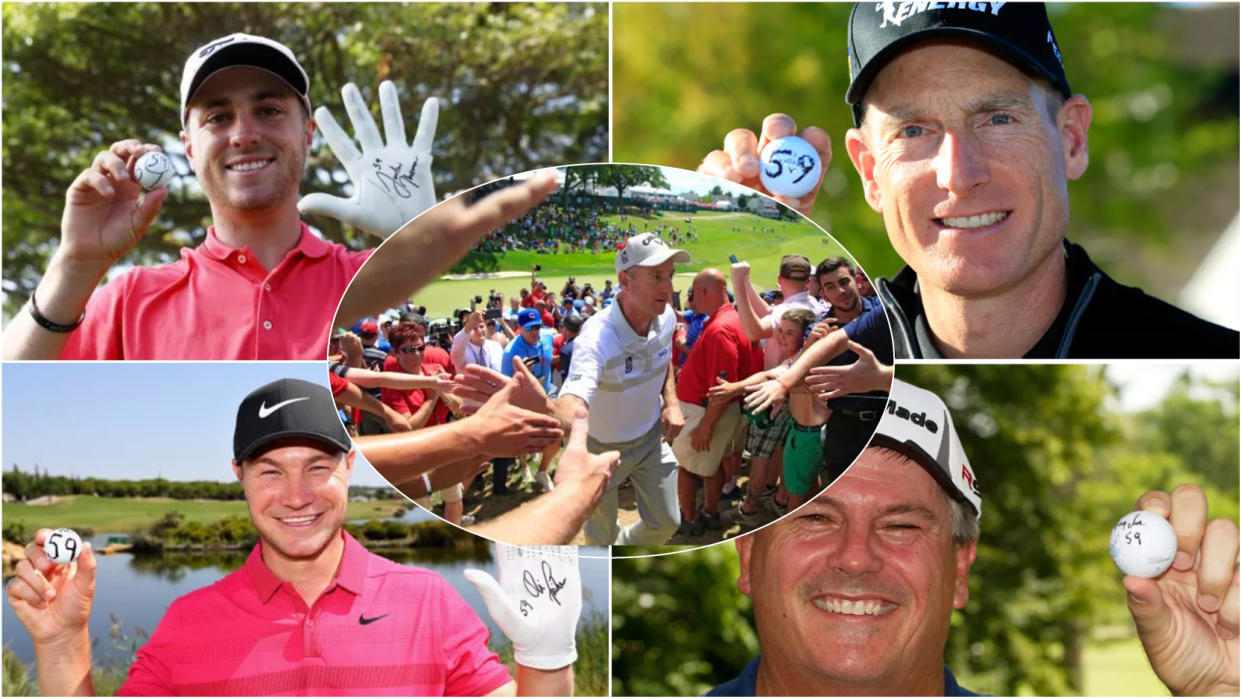  Montage of golfers who have broken 60 on men's professional tours 