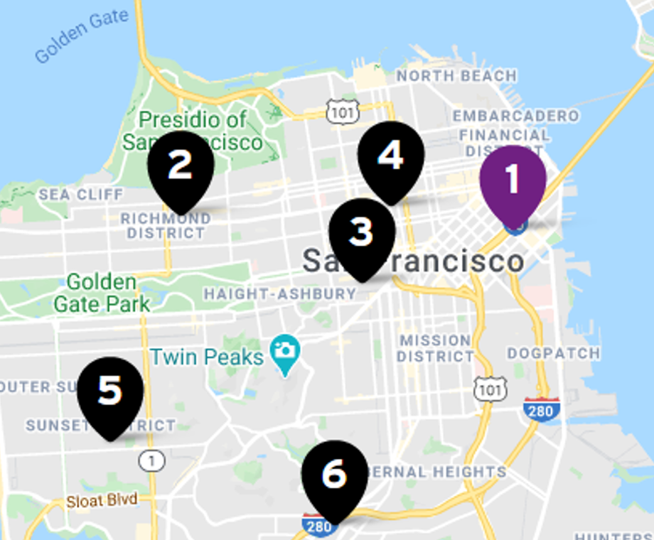 Remaining KFC and Taco Bell locations in San Francisco.