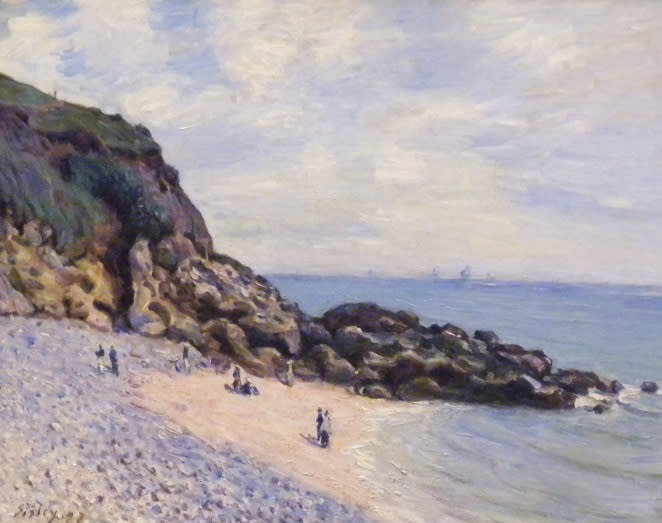 In this photo provided by the United States Attorney’s Office in New York, shows an 1887 painting by Alfred Sisley entitled “Langland Bay.” Vilma Bautista, one time secretary to Philippine’s first lady Imelda Marcos, was indicted in New York, Tuesday, Nov. 20, 2012, on charges of conspiracy, tax fraud and offering a false instrument for filing for attempting to illegally sell this work and others that disappeared as Ferdinand Marco’s regime collapsed in the late 1980’s. (AP Photo/United States Attorney’s Office)