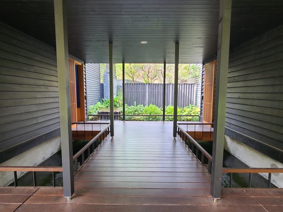 The entrance to the public baths at the resort