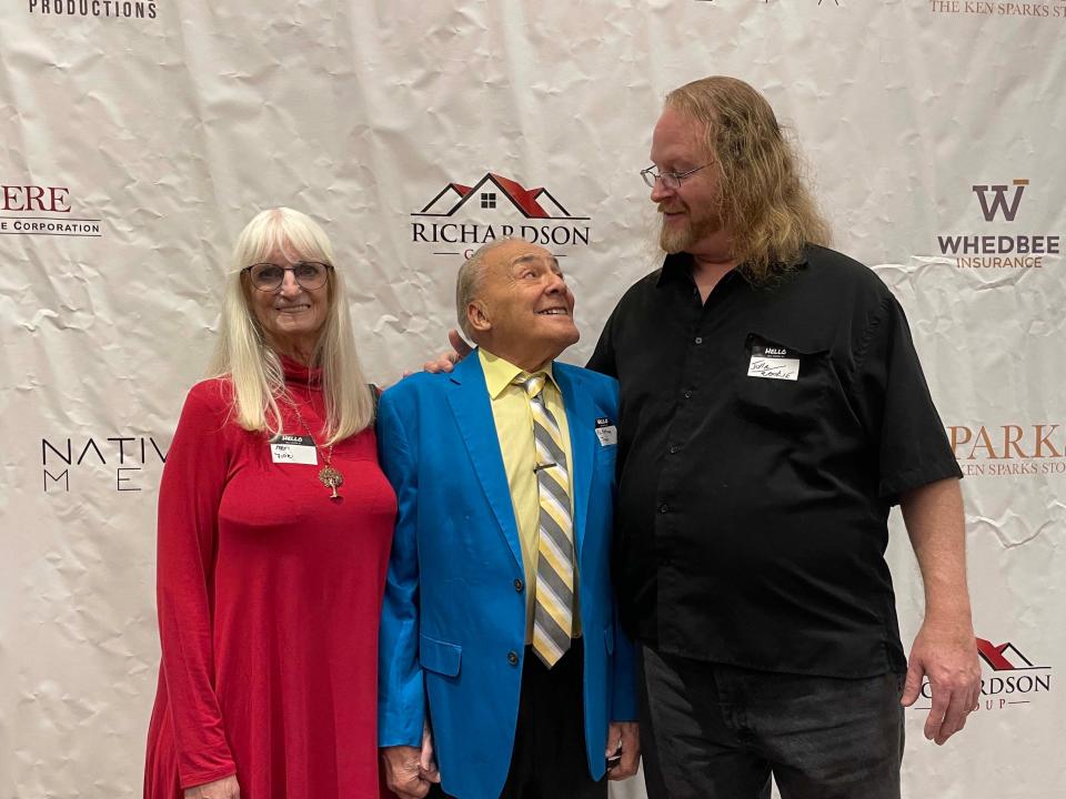 Award winning actor of "Dust" and "Apostate" Al Anthony Fiori (center) shares the spotlight with wife Mari Fiori and actor John Sanders at the TN Actors Networking group mixer held at the Farragut Community Center Tuesday, March 29, 2022.