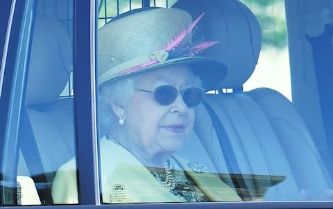 The Queen leaves Windsor Castle on Sunday morning - Credit: DYLAN MARTINEZ /Reuters