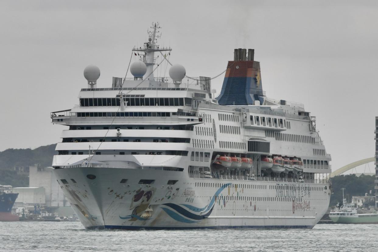 The SuperStar Aquarius cruise ship, seen here arriving in Taiwan on 8 February, may be "activated for assessment at a later date”, said STB. (PHOTO: Getty Images)