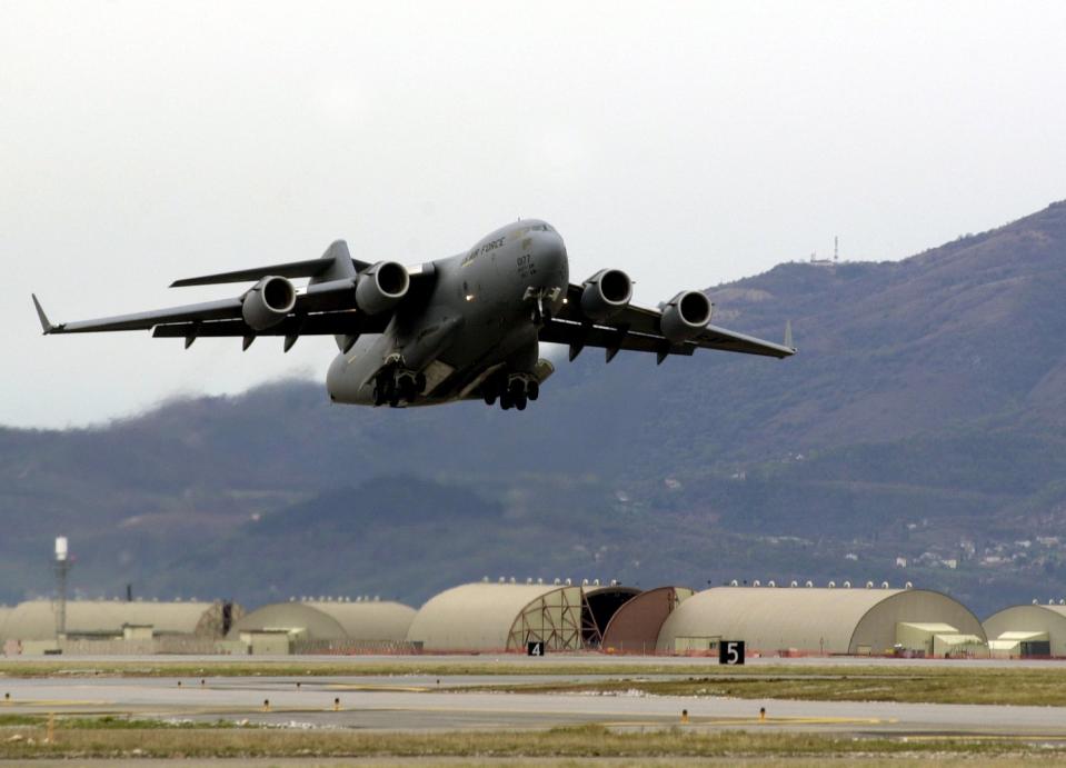 File Photo: A US Air Force C-17 pictured at Aviano air base in Italy (US Air Force)